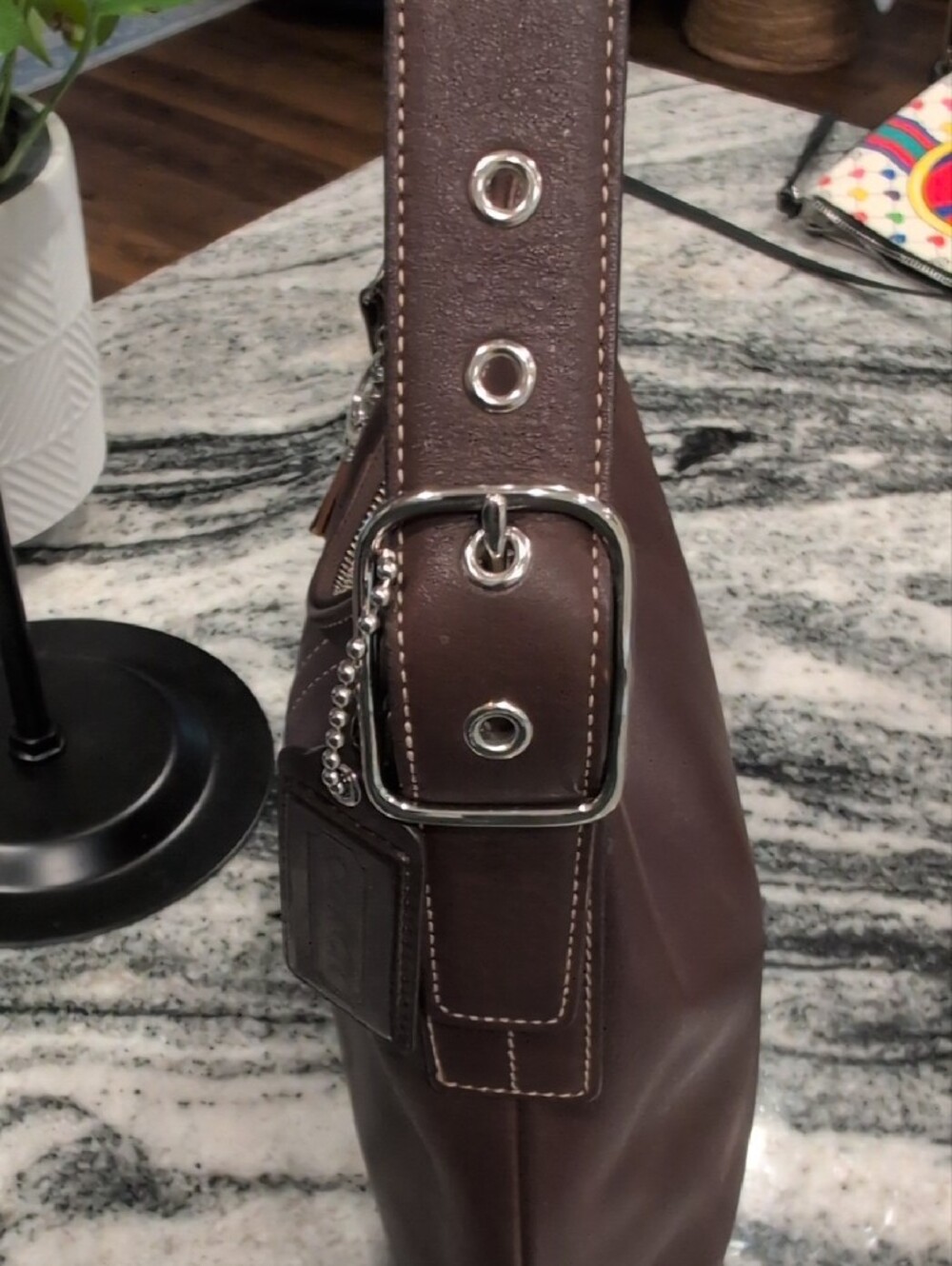 Coach Soho Dark Brown Smooth Leather Hobo Crossbody Bag - VINTAGE - Picture 4 of 12
